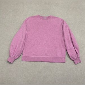 Ganni Software Isoli Puff Sleeve Sweatshirt Sz S Pink Pullover